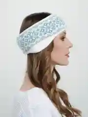 Мятный повязка на голову, теплая, вязаная с ушами.