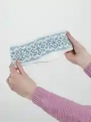 Мятный повязка на голову, теплая, вязаная с ушами.