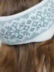 Мятный повязка на голову, теплая, вязаная с ушами.