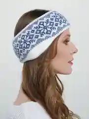 Ледяной повязка на голову, теплая, вязаная с ушами.