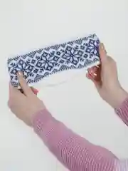 Ледяной повязка на голову, теплая, вязаная с ушами.