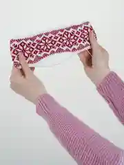 Коралловый повязка на голову, теплая, вязаная с ушами.