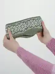 Лесной зеленый повязка на голову, теплая, вязаная с ушами.