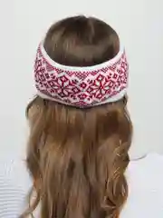 Коралловый повязка на голову, теплая, вязаная с ушами.