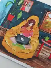 Открытка "На удаленке", с девушкой