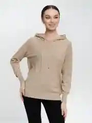 Бежевый свитер С КАПЮШОНОМ