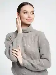 Бежевый меланж свитер женский