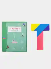 Салатовый магнитный Танграм, книга-пазл