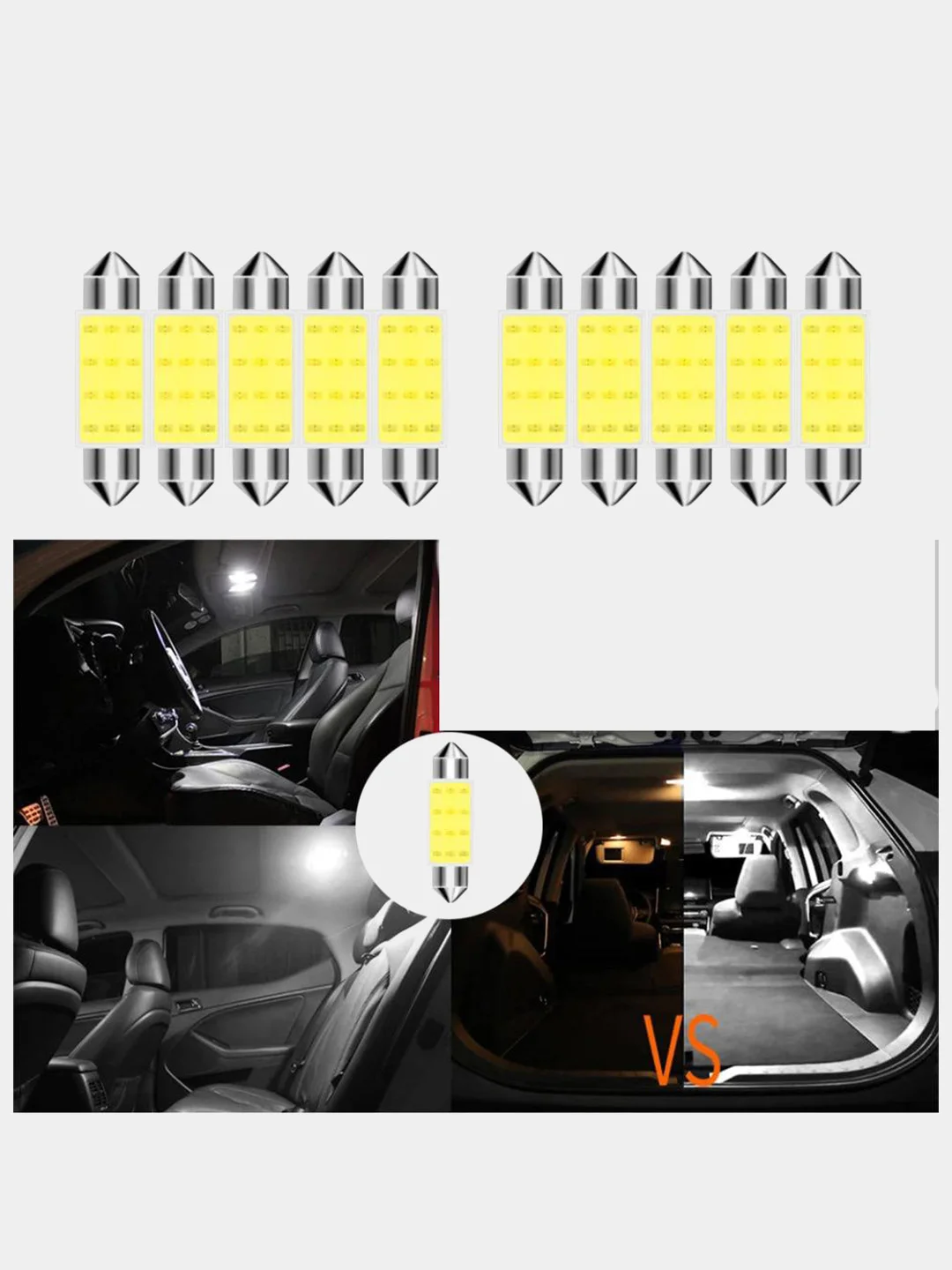 Автомобильная светодиодная лампа C5W T10/c10w/SV8,5 в подсветку, плафон автомобиля/машины