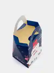 Темно-синий сборная новогодняя коробка с картонной ручкой