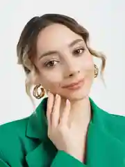 Золотой женские массивные серьги кольца