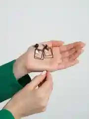 Черный женские серьги гвоздики "Геометрия"