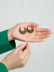Медный массивные женские серьги