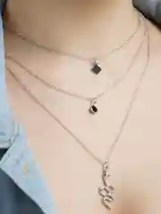 Серебряный многослойная цепочка с подвеской "Змея"