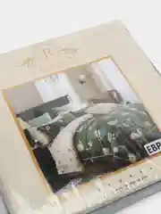 Тёмно-зелёный комплект постельного белья ЕВРО