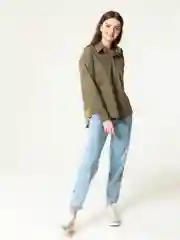 Зелёный хаки рубашка женская плотная Safari