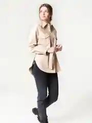 Рубашка женская кожаная с поясом oversize