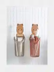 Стакан для зубных щеток/Подставка для зубных щеток на липучке "Мишка"