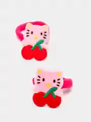 Бордовый резинки для волос мультяшные "Hello kitty - Хелло Китти" и "Единорог"