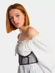 Корсет сетчатый с пайетками на шнуровке