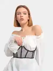 Корсет сетчатый с пайетками на шнуровке