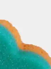 Бирюзовый губка фигурная,  двусторонняя, массажная для тела, бани, душа