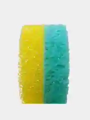 Желтый губка фигурная,  двусторонняя, массажная для тела, бани, душа
