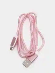 Розовый usb кабель 2.0 А  Apple Lythning, type C, micro usb