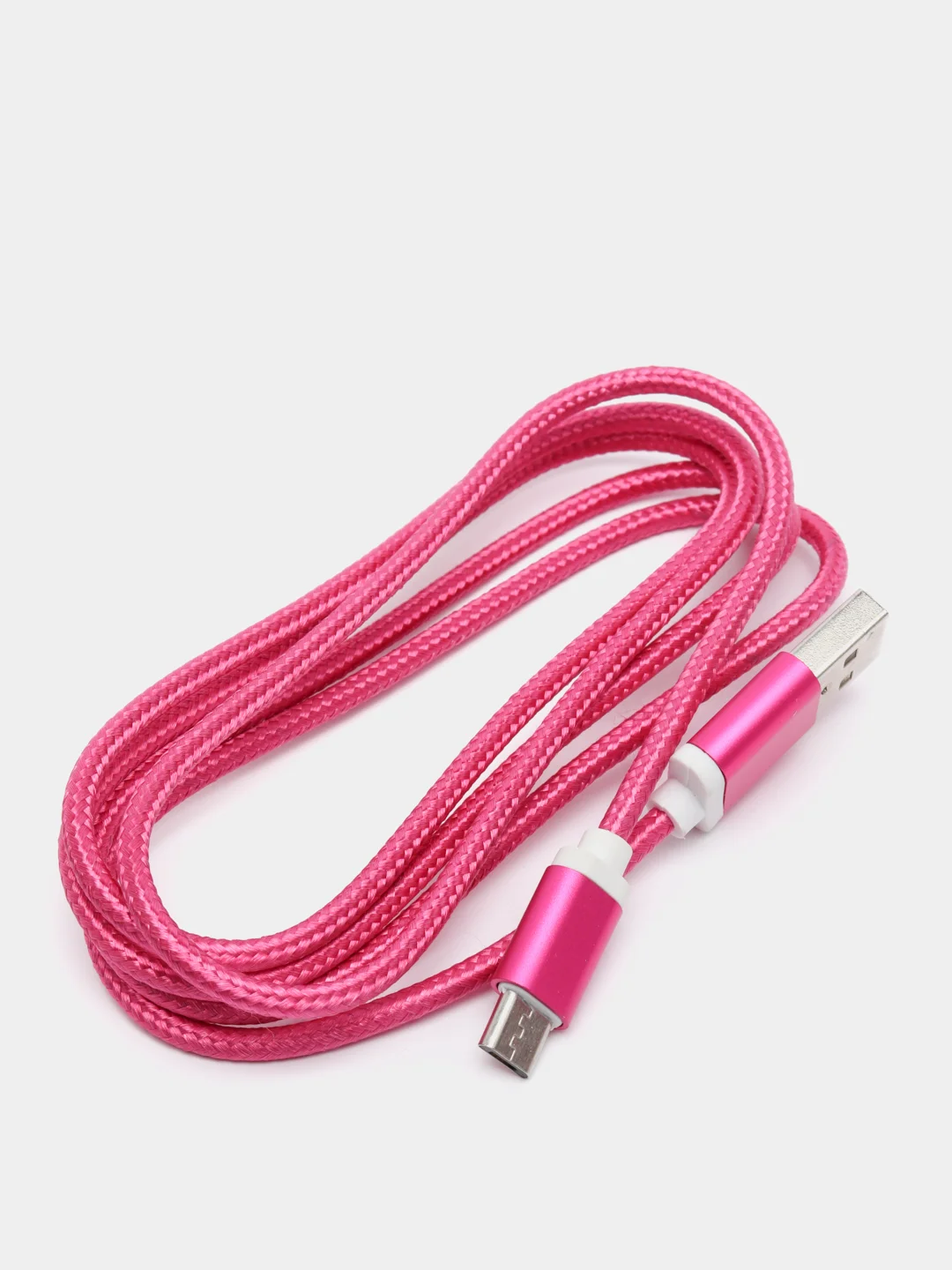 Фуксия usb кабель для зарядки и передачи данных 2.0 А нейлоновый 1.35 м, micro usb, type c