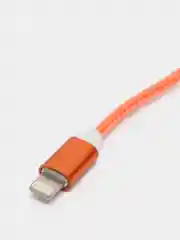 Оранжевый usb кабель для зарядки и передачи данных 2.0 А нейлоновый 1.35 м, micro usb, type c