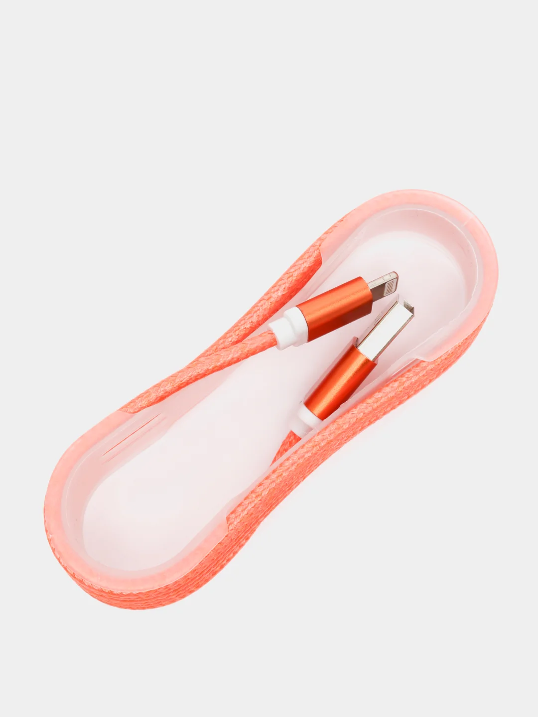 Оранжевый usb кабель для зарядки и передачи данных 2.0 А нейлоновый 1.35 м, micro usb, type c