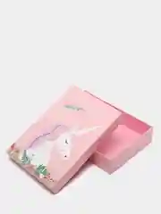 Розовый подарочная коробка с пакетом "Единорог"