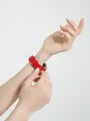 Красный часы наручные женские с циферблатом в виде Микки Мауса