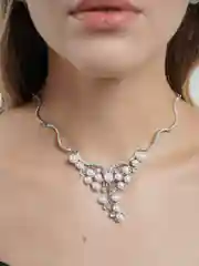 Колье жемчужное, свадебное, 37 (+6) см