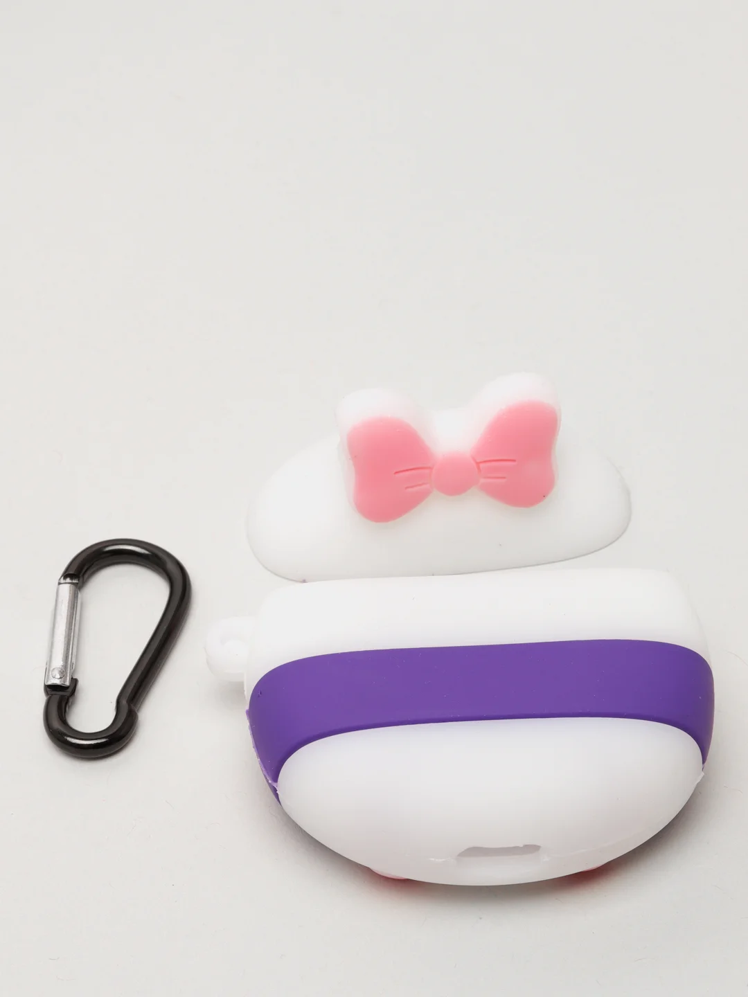 Белый чехол AirPods, силиконовый, с карабином