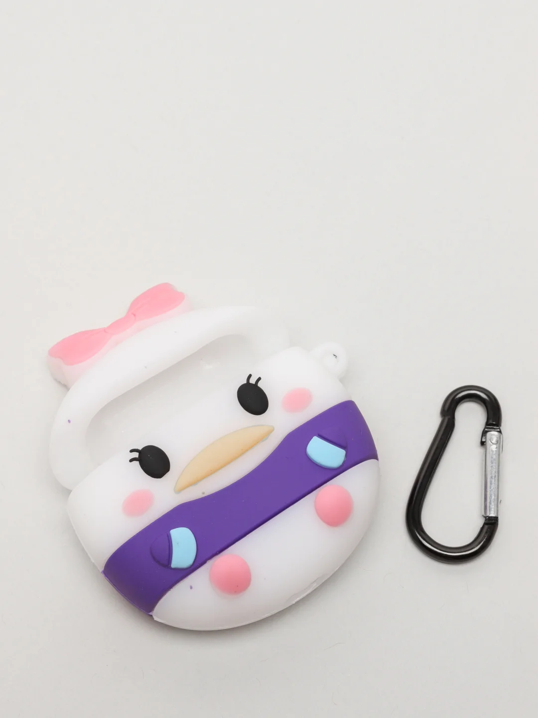 Белый чехол AirPods, силиконовый, с карабином