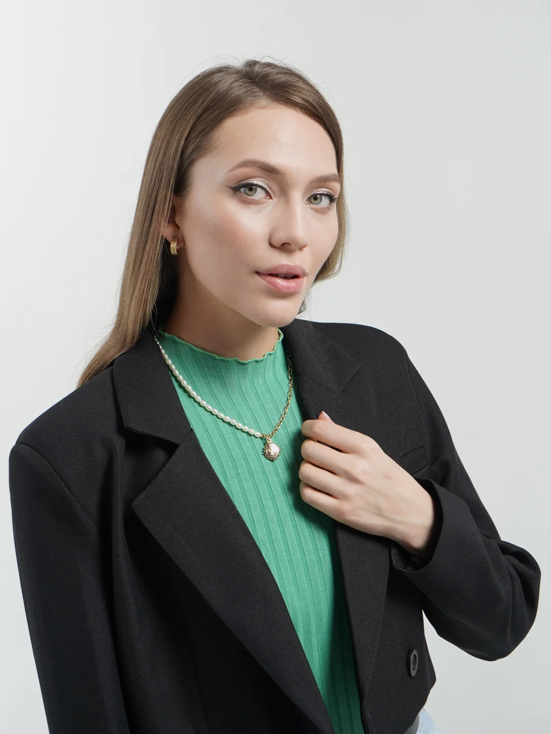 Колье женское, в форме цепи, золотистое