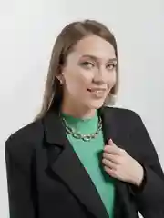 Колье женское золотистое в форме цепи