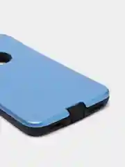 Синий iphone X / XS  чехол силикон + пластик с эффектом "металлик"