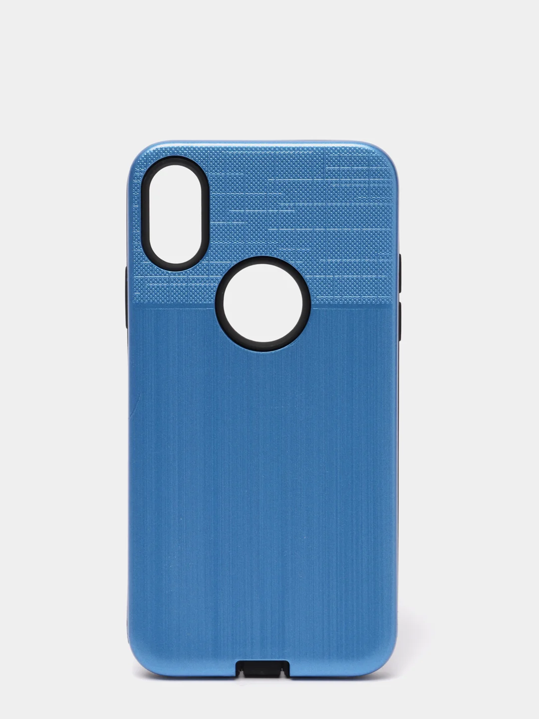 Синий iphone X / XS чехол силикон + пластик с эффектом "металлик"