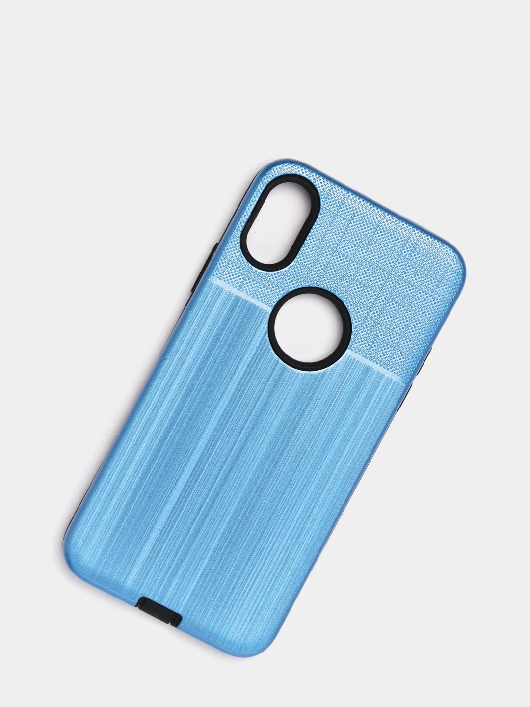 Синий iphone X / XS чехол силикон + пластик с эффектом "металлик"