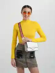 Белый сумка женская маленькая через плечо