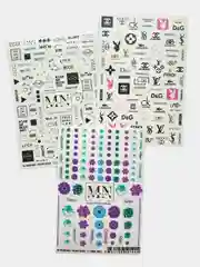 Наклейка для дизайна ногтей MIW NAILS S/ Love / сердце / kiss me / геометрия / животные