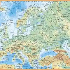 Карта Европы (Планшетная). Политическая / Физическая, Формат А4, двусторонняя