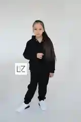 Черный спортивный костюм двойка для девочек и мальчиков
