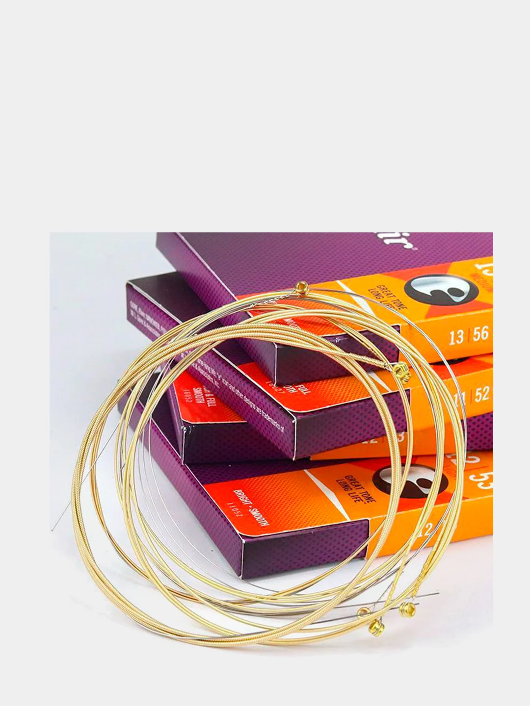 Струны для акустической гитары, бронза, латунь ультратонкое покрытие, 6 ...