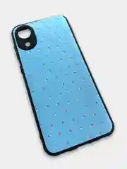 Зеленый чехол Samsung Galaxy A03 Core, Самсунг Галакси А03 Кор силиконовый под кожу со стразами