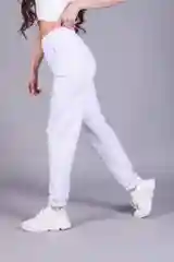 Женские спортивные штаны на резинке, белые