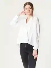 Белый блузка белая женская с широкими манжетами