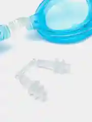 Лазурный водонепроницаемые очки для плавания с берушами детские подростковый (в сумочке)